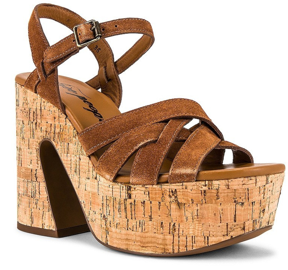 FREE PEOPLE Lisbon Mary Jane Women's Platform SANDALS Brandy Suede 11 US